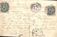 POSTAL Trouville de la VENDIMIA la playa por la hora de los baños