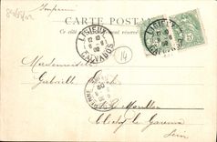 POSTAL Trouville de la VENDIMIA en el mar los dos embarcaderos y el vapor de Le Havre