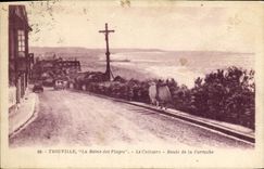 POSTAL Trouville de la VENDIMIA la reina de las playas el camino del martirio de la cornisa