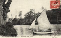 VINTAGE POSTCARD picturesque Orne Maltos close Caen Boat