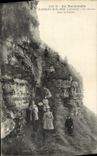 VINTAGE POSTCARD In Normandy Marigny on sea a way in the cliff Children