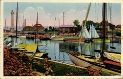 MODERN CARD Ouistreham Boats Lighthouse