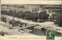 CPA Ouistreham Vue generale le pont tournant et la ville