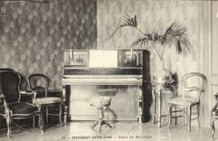 VINTAGE POSTCARD Orbec Boarding school our lady room of music Piano