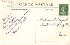 VINTAGE POSTCARD Orbec Boarding school our lady room of music Piano