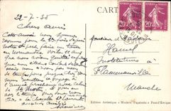 VINTAGE POSTCARD Normandy Bridge I' Eveque the old one Under Prefecture Old Town hall