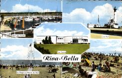 CPM Riva bella Port des Yachts Le port La plage La plage a l'heure du bain Casino