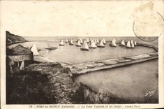 CPA Pont L'Eveque La Tour vauban et les jetees Avant port Bateaux