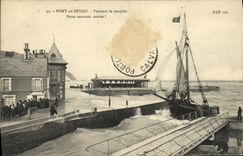 VINTAGE POSTCARD Port In Bessin during the storm we are save Bateau