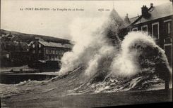 CPA Port En Bessin La tempete du 21 fevrier