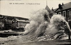 CPA Port En Bessin La tempete du 21 fevrier