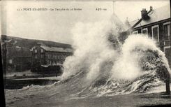 CPA Port En Bessin La tempete du 21 fevrier
