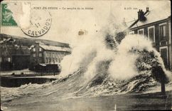 CPA Port En Bessin La tempete du 21 fevrier