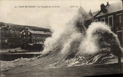 CPA Port En Bessin La tempete du 21 fevrier