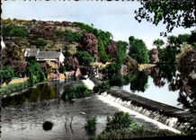 MODERN CARD Switzerland Normandy Bridge of Ouilly stopping on the flowering ash and the swimming pool