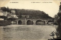 VINTAGE POSTCARD Switzerland Normandy Bridge of Ouilly the bridge on the flowering ash
