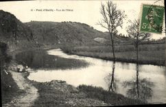 VINTAGE POSTCARD Bridge D' Ouilly Seen of Orne Lavender field
