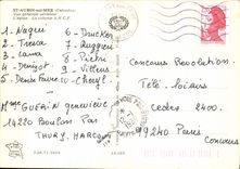 CPM St Aubin sur Mer Vue Generale Aerienne L'Eglise La colonie SNCF