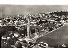 MODERN CARD St Aubin on Sea View Air the Church and sea