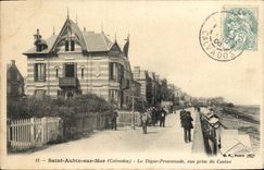VINTAGE POSTCARD St Aubin on Sea the Dam Walk Seen from of the Casino