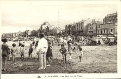 CPA St Aubin sur Mer Les Jeux Sur la Plage Enfants