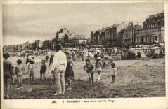 CPA St Aubin sur Mer Les Jeux Sur la Plage Enfants
