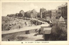 CPA St Aubin sur Mer La Digue Vue Generale