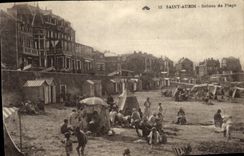 VINTAGE POSTCARD St Aubin Scenes of Beach
