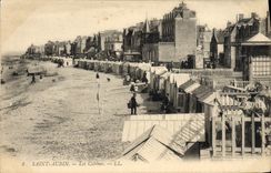CPA St Aubin Sur Mer Les Cabines