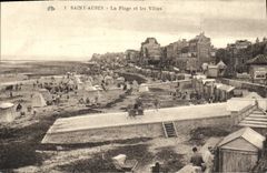 VINTAGE POSTCARD Holy Aubin the Beach and Villas