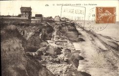 CPA Saint Aubin Sur Mer Les Falaises