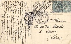 VINTAGE POSTCARD Holy Aubin Seen of the Country cottage Light