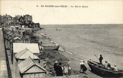 VINTAGE POSTCARD Holy Aubin on Sea the High tide