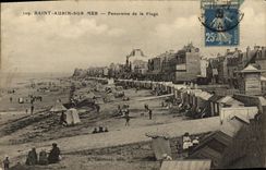 VINTAGE POSTCARD Holy Aubin on Sea Panorama of the Beach