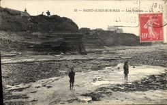 CPA Saint Aubin Sur Mer Les Falaises