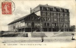 CPA Saint Aubin Hotel de la Terrasse vu de la Plage