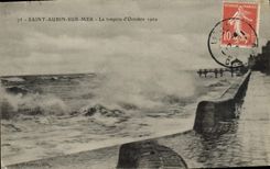 VINTAGE POSTCARD Holy Aubin On Sea the Storm of October 1909