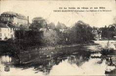 VINTAGE POSTCARD Thury Harcourt the castle and the outfall