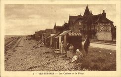 CPA Ver Sur Mer Les Cabines et la Plage