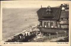 VINTAGE POSTCARD Villers On Sea Seen Towards the Beach