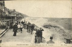 CPA Villers Sur Mer La Digue un Jour de tempete