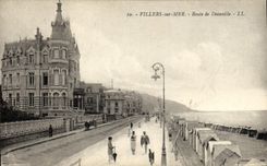 POSTAL Villers de la VENDIMIA en el camino del mar de Deauville