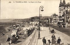 CPA Villers Sur Mer La Digue et la Plage