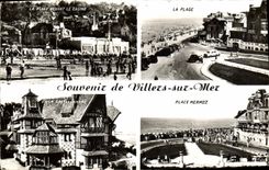 POSTAL MODERNA Villers en Mer la playa delante del casino la playa coloca Mermoz