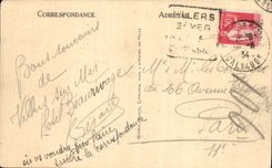 POSTAL Villers de la VENDIMIA en el caballo de Bellevue del hotel del mar