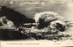 CPA Villers sur Mer Vagues de Tempete
