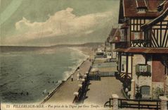 VINTAGE POSTCARD Villers on Sea Seen from of the dam by heavy weather