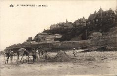 CPA Villerville Les Villas Enfants Velo