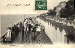 VINTAGE POSTCARD Villerville Cabins and Boards