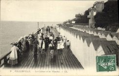 CPA Villerville Les Cabines et les Planches